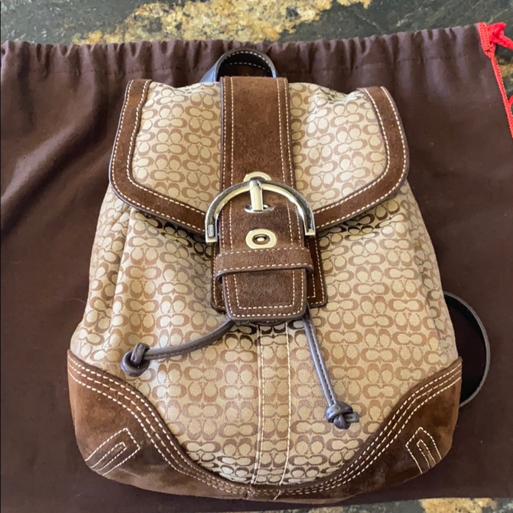 New Brown Authentic Coach Backpack - image 1